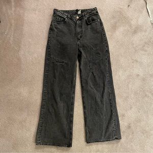 High Waisted Dark Wash Loose fit Wide Leg Jeans